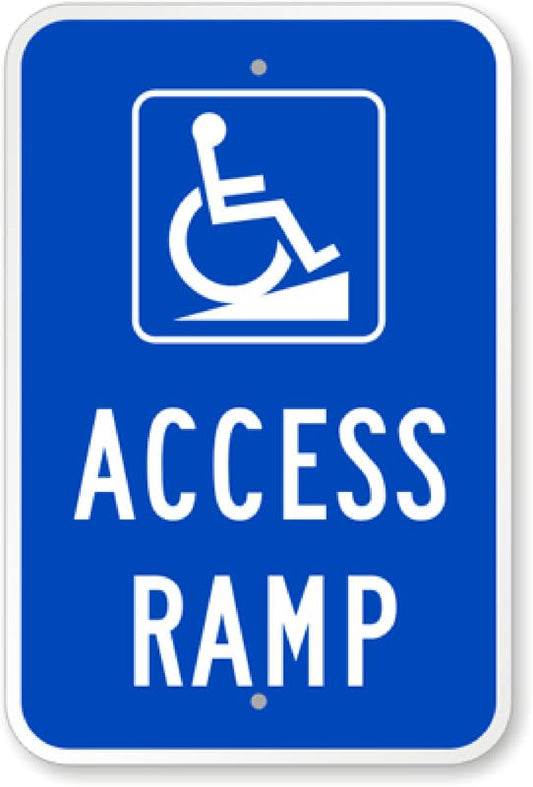 Access Ramp Aluminum Weatherproof  Sign p00175