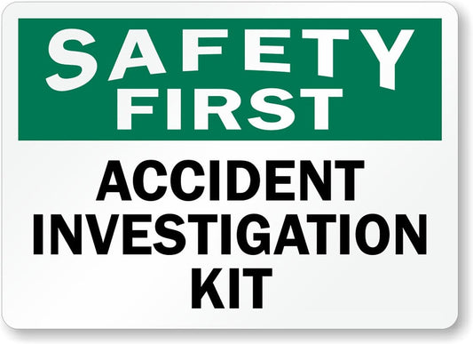 Accident Investigation Kit Safety Aluminum Weatherproof  Sign p00180