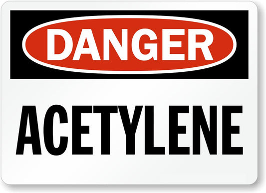 Acetylene Danger Aluminum Weatherproof  Sign p00191