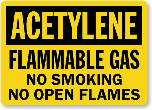 Acetylene Gas Chemical Hazard Aluminum Weatherproof  Sign p00193