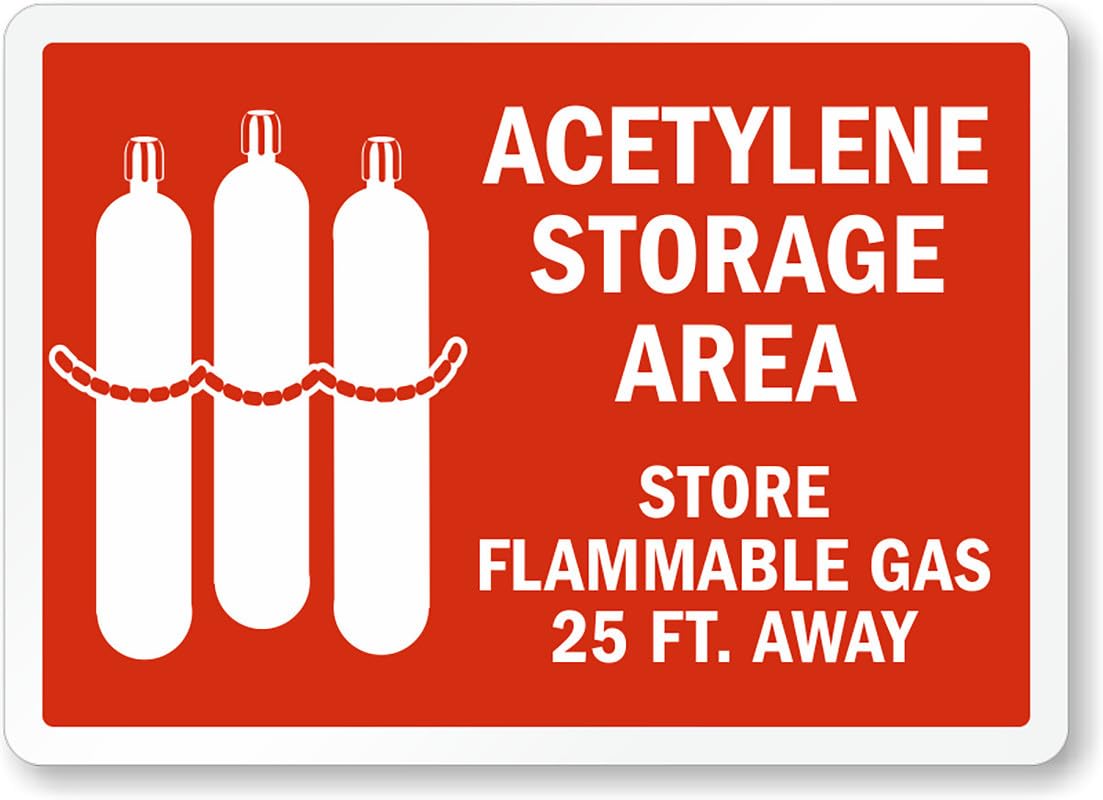 Acetylene Storage Area Store Aluminum Weatherproof  Sign p00196