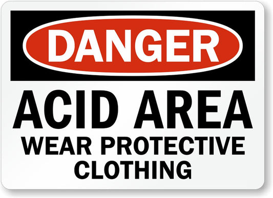 Acid Area Danger Aluminum Weatherproof  Sign p00200