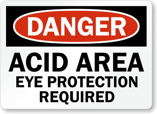 Acid Area Danger Aluminum Weatherproof  Sign p00199