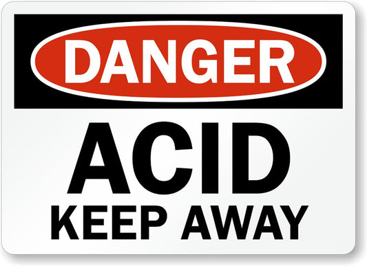 Acid Keep Away Danger Aluminum Weatherproof  Sign p00209