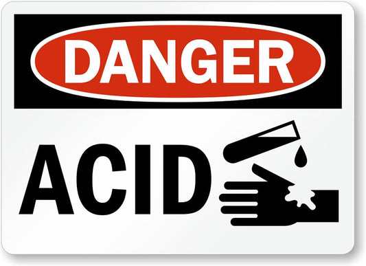 Acid Danger Aluminum Weatherproof  Sign p00207