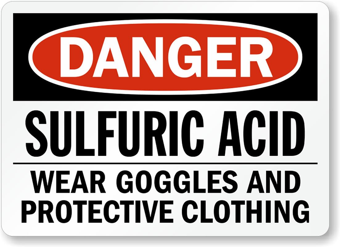 Acid Wear Goggles Danger Aluminum Weatherproof  Sign p00215