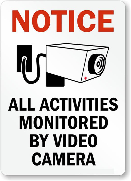 Active Video Camera Notice Aluminum Weatherproof  Sign p00228