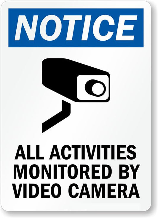 Active Video Camera Notice Aluminum Weatherproof  Sign p00230