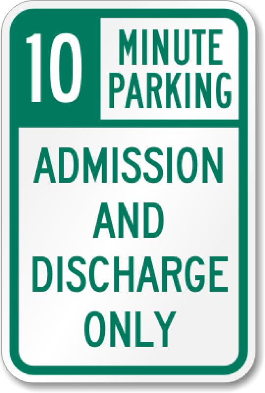 Admission Discharge Security Aluminum Weatherproof  Sign p00278