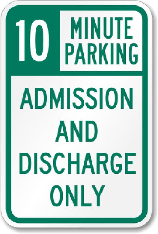 Admission Discharge Security Aluminum Weatherproof  Sign p00278