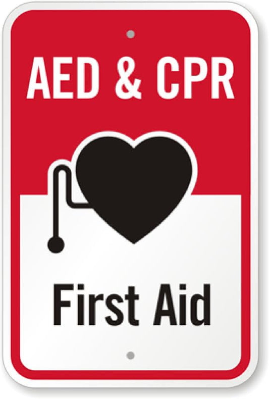 Aed Cpr First Aid Aluminum Weatherproof  Sign p00289