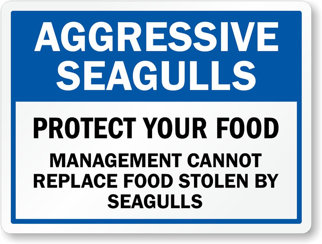 Aggressive Seagulls Do Not Feed Them Aluminum Weatherproof  Sign p00304