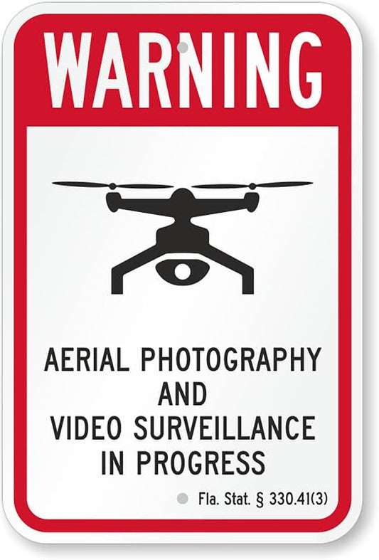 Aerial Photography Video Surveillance Florida Drone Aluminum Weatherproof  Sign p00299