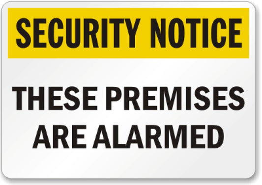 Alarmed Premises Security Aluminum Weatherproof  Sign p00320