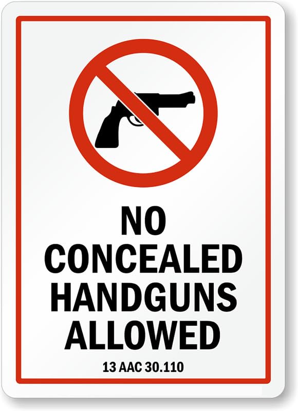 Alaska Firearms Prohibited Aluminum Weatherproof  Sign p00324