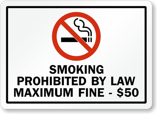 Alaska No Smoking Aluminum Weatherproof  Sign p00325