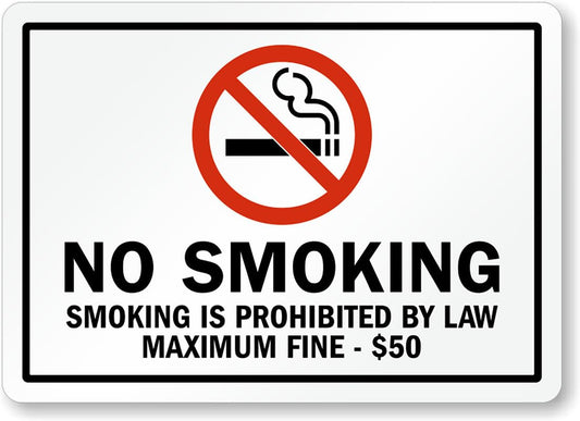 Alaska No Smoking Aluminum Weatherproof  Sign p00327