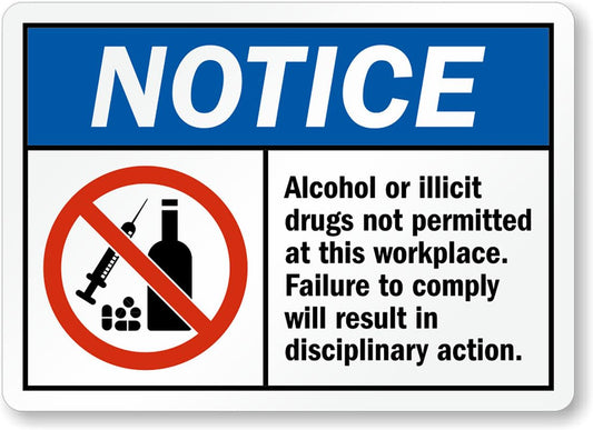 Alcohol Drugs Not Permitted Aluminum Weatherproof  Sign p00335