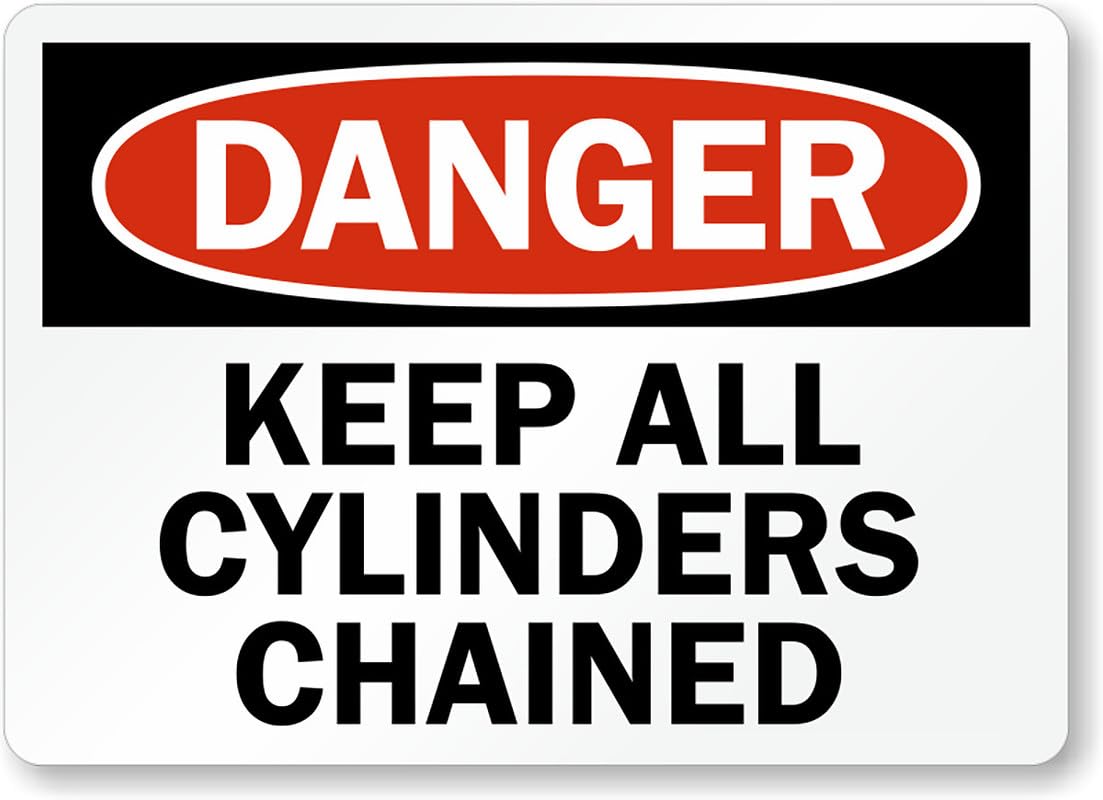 All Cylinders Chained Danger Aluminum Weatherproof  Sign p00351