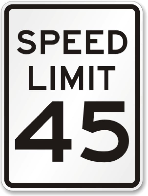 Aluminum Speed Limit Aluminum Weatherproof  Sign p00429
