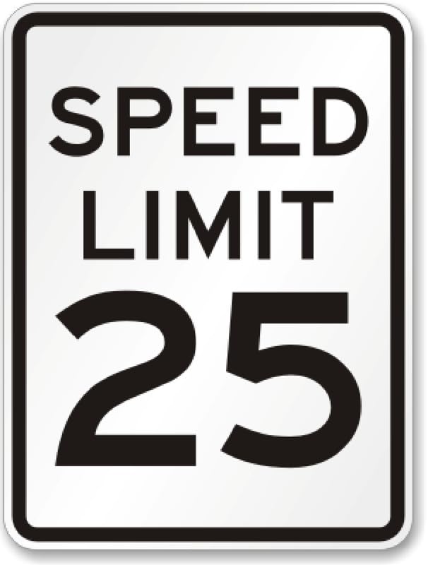 Aluminum Speed Limit Aluminum Weatherproof  Sign p00435