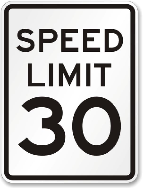Aluminum Speed Limit Aluminum Weatherproof  Sign p00436