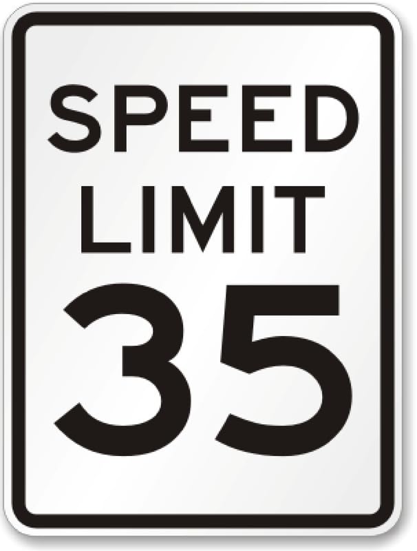 Aluminum Speed Limit Aluminum Weatherproof  Sign p00437