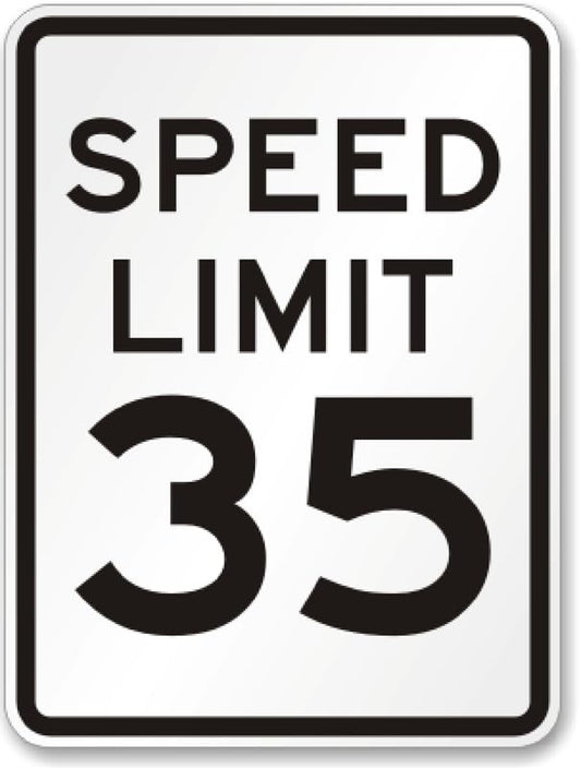 Aluminum Speed Limit Aluminum Weatherproof  Sign p00437