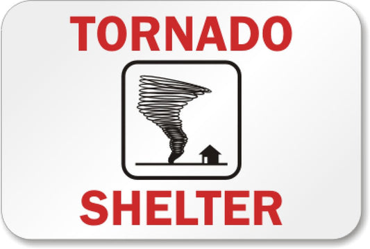 Aluminum Tornado Aluminum Weatherproof  Sign p00442
