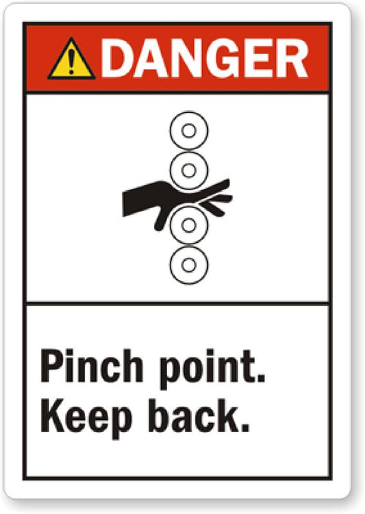 Ansi Pinch Point Vinyl Aluminum Weatherproof  Sign p00460