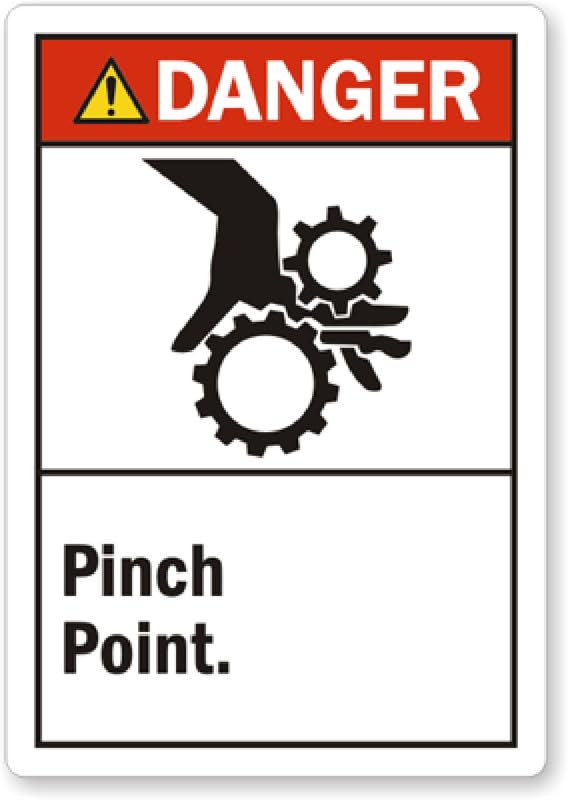 Ansi Pinch Point Vinyl Aluminum Weatherproof  Sign p00461