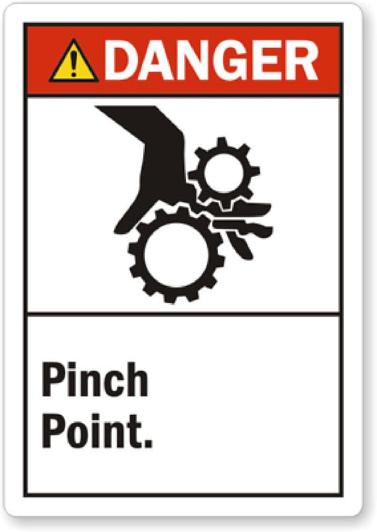 Ansi Pinch Point Vinyl Aluminum Weatherproof  Sign p00461