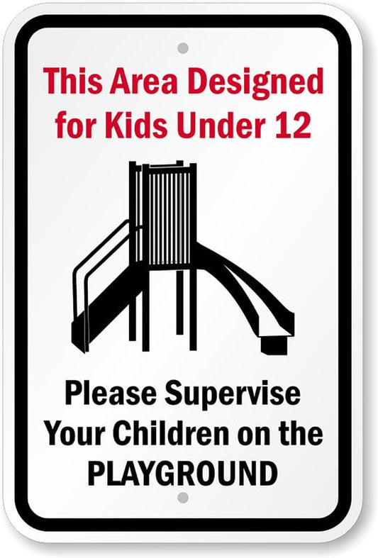 Area Designated For Kids Aluminum Weatherproof  Sign p00473
