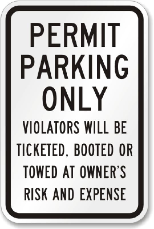 Auto Boot Parking Permit Aluminum Weatherproof  Sign p00546