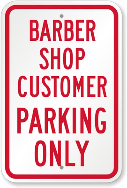 Barber Shop Customer Parking Aluminum Weatherproof  Sign p00558