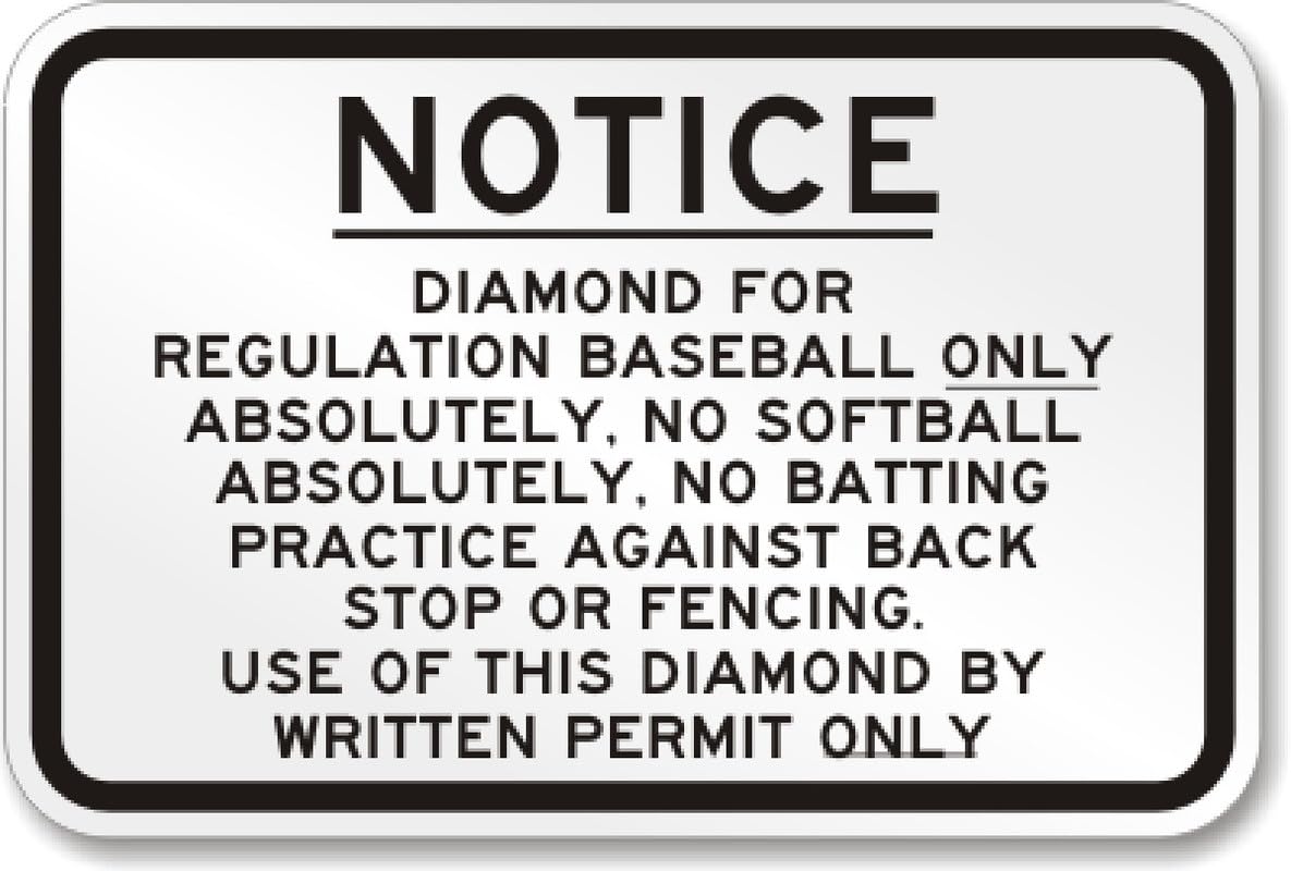 Baseball Rules Aluminum Weatherproof  Sign p00559