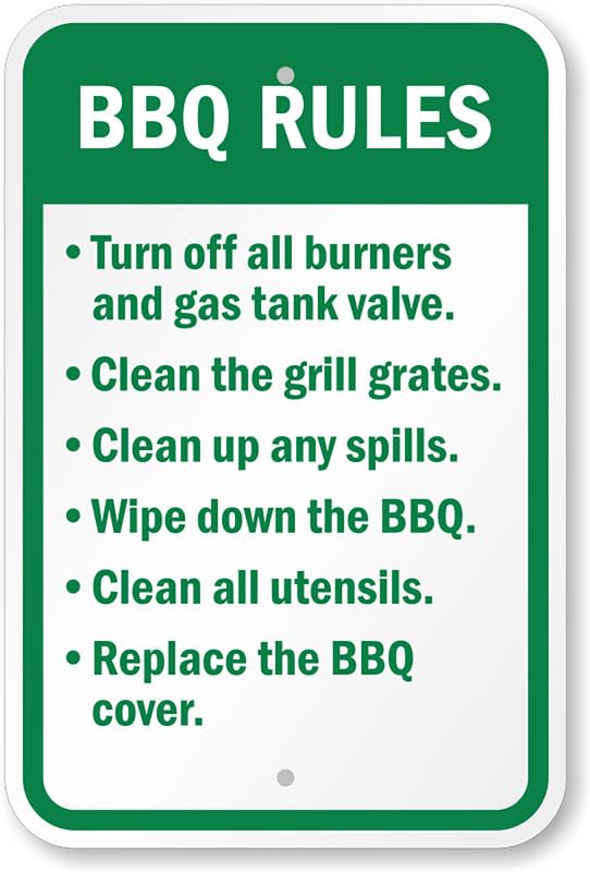 Bbq Rules Aluminum Weatherproof  Sign p00563
