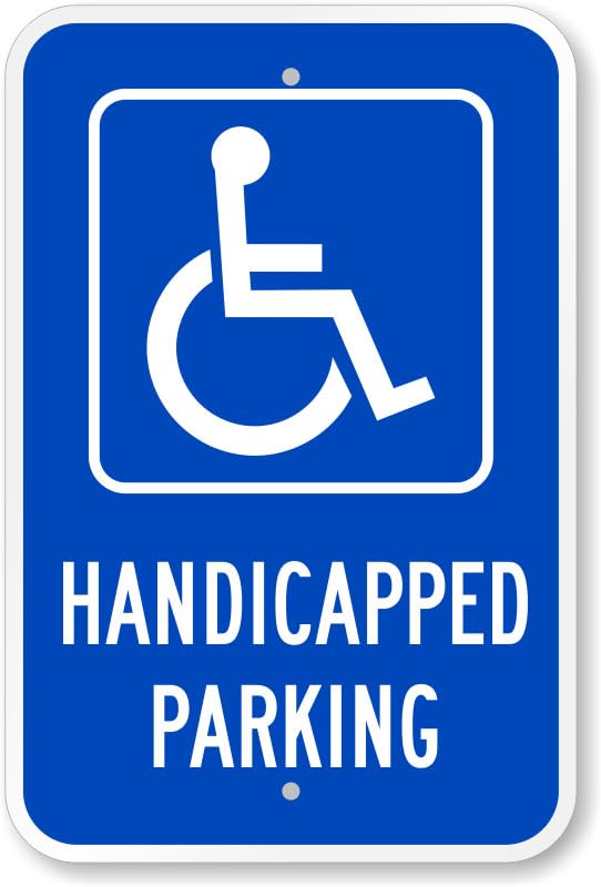Aluminum Ada Handicapped Aluminum Weatherproof  Sign p00583