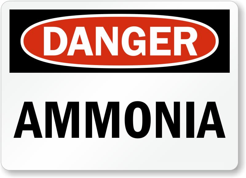 Ammonia Danger Aluminum Weatherproof  Sign p00610