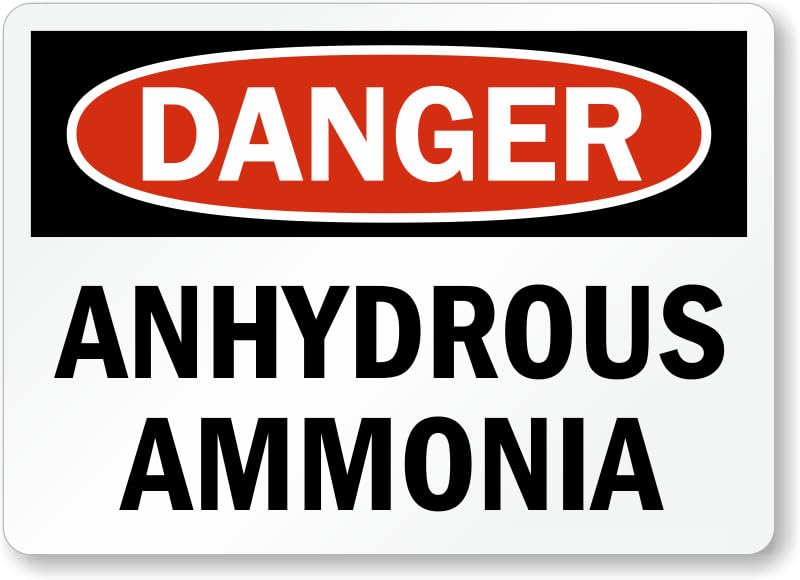 Anhydrous Ammonia Danger Aluminum Weatherproof  Sign p00617