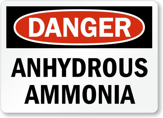 Anhydrous Ammonia Danger Aluminum Weatherproof  Sign p00617