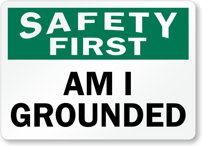 Am I Grounded Aluminum Weatherproof  Sign p00608
