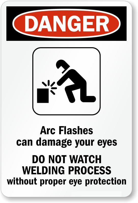Arc Flashes Damage Eyes Aluminum Weatherproof  Sign p00649