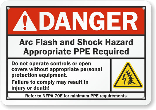 Arc Flash Danger Safety Aluminum Weatherproof  Sign p00648