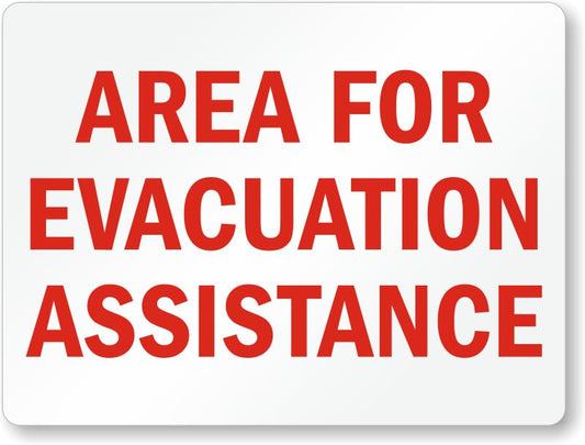 Area Evacuation Fire Aluminum Weatherproof  Sign p00665