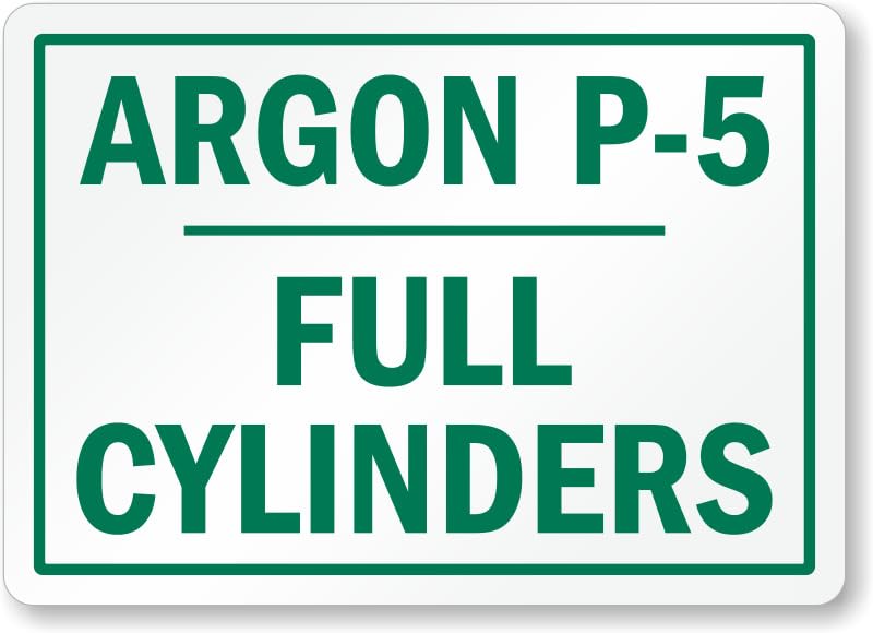 Argon Full Cylinders Aluminum Weatherproof  Sign p00682