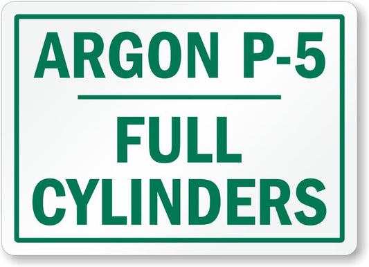 Argon Full Cylinders Aluminum Weatherproof  Sign p00682