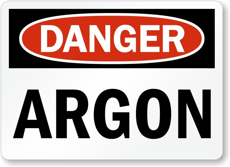 Argon Danger Aluminum Weatherproof  Sign p00680