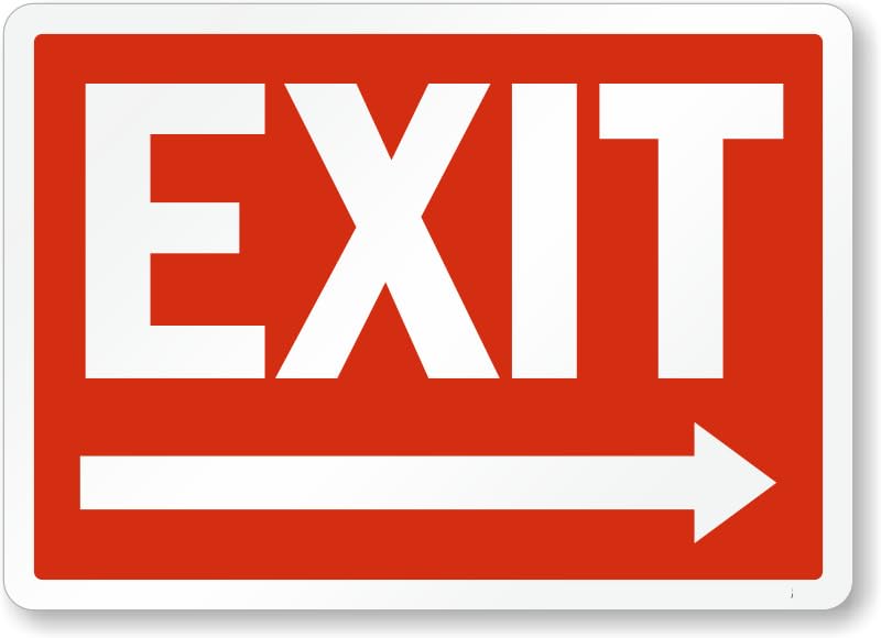 Arrow Right Exit Entrance Aluminum Weatherproof  Sign p00708
