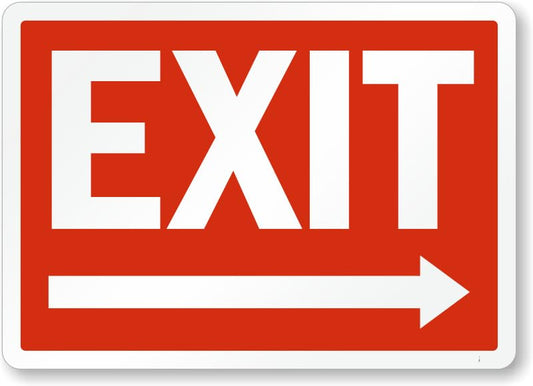 Arrow Right Exit Entrance Aluminum Weatherproof  Sign p00708